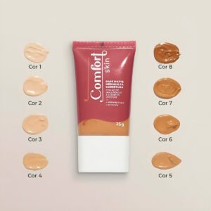 Base Líquida Matte Resistente Alta Cobertura Maquiagem Cor:2