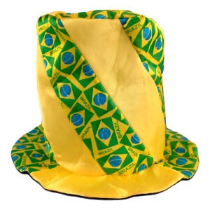 Cartola Chapéu Torcedor Jogo Futebol Estampada Verde Amarelo