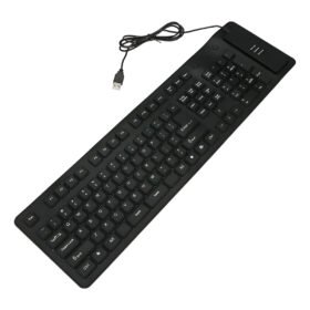 Teclado com Fio Flexível Silicone Dobrável USB 109 Teclas