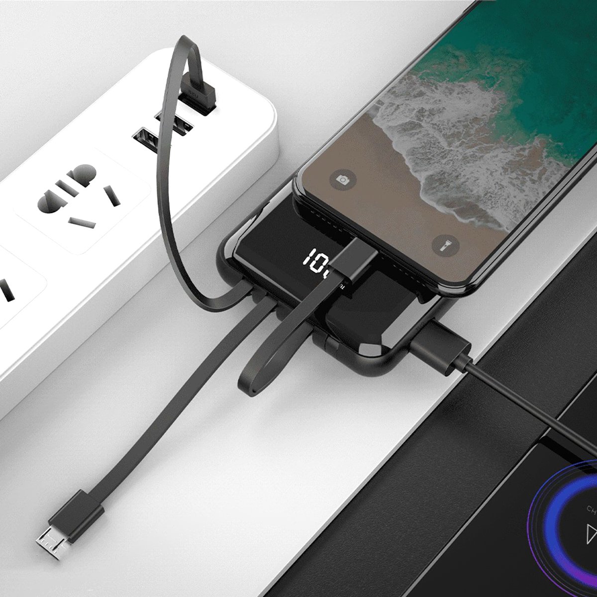 Carregador Portátil Sem Fio Indução Power Bank 10000mAh - Imagem 3