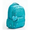 Mochila Costas Escolar Juvenil Efeito Crinkle Matelassê Cor:Azul