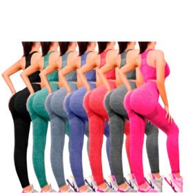 Conjunto Esportivo Feminino Cintura Alta Levanta Bumbum