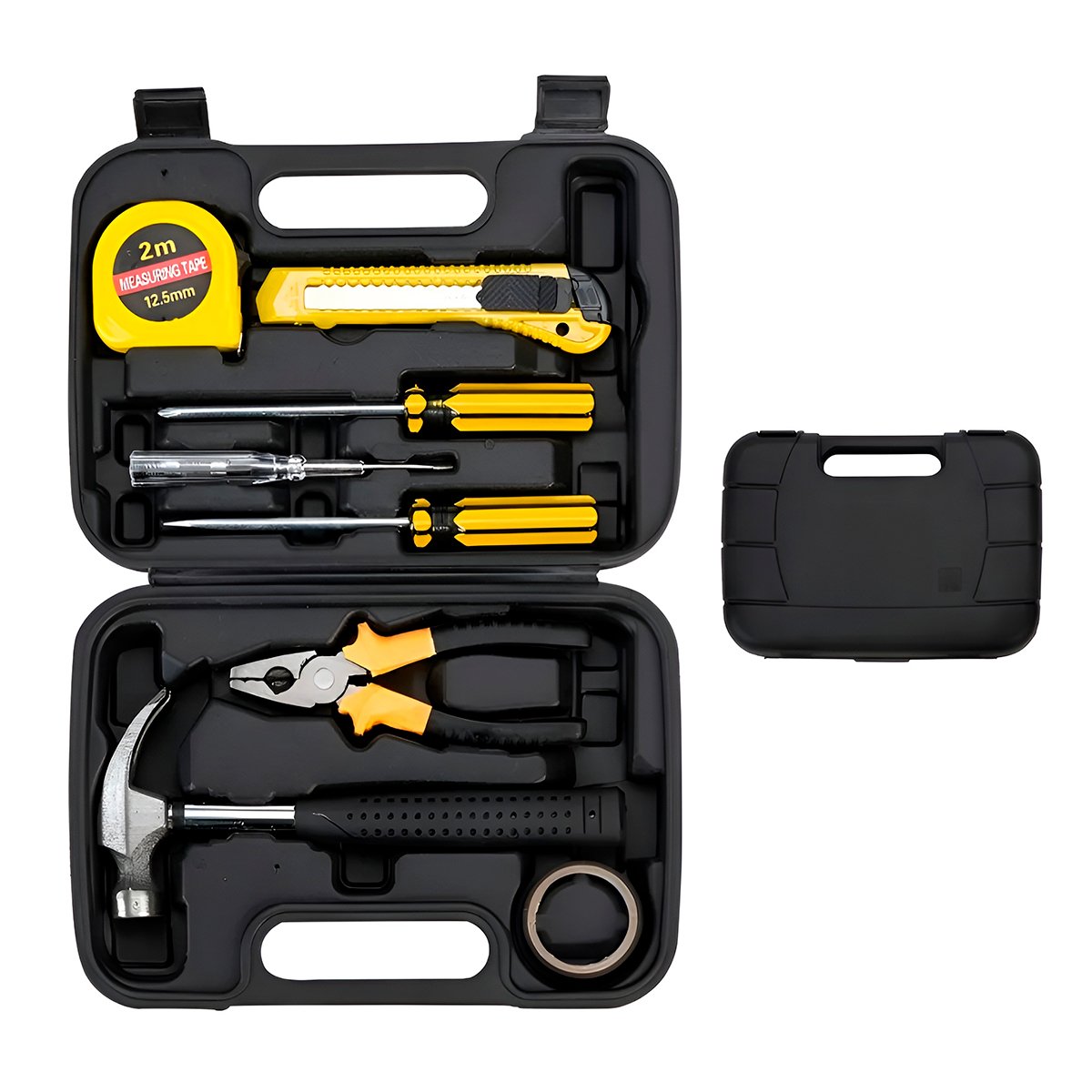 Maleta Ferramentas 8 Peças Martelo Chave Estilete Trena