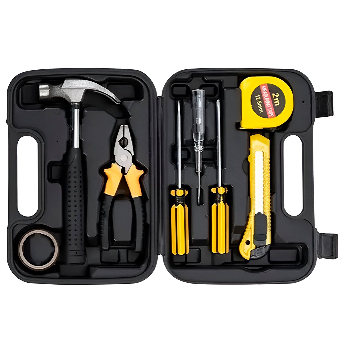Maleta Ferramentas 8 Peças Martelo Chave Estilete Trena - Imagem 4