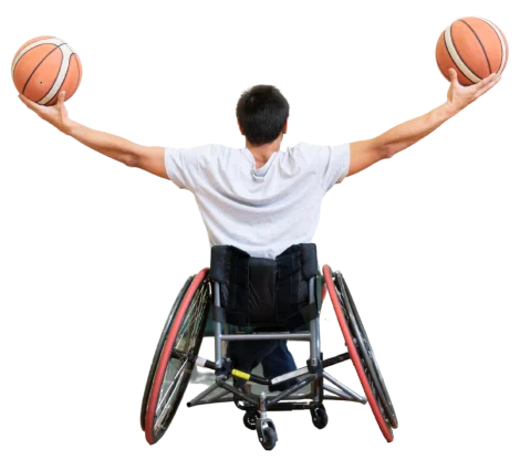 Pessoa cadeirante praticando esporte representando inclusão e acessibilidade