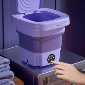 Mini Maquina De Lavar Roupas Dobrável Portátil 6,5 Litros Lilás